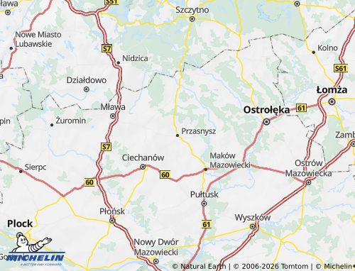 MICHELIN Przasnyski map - ViaMichelin