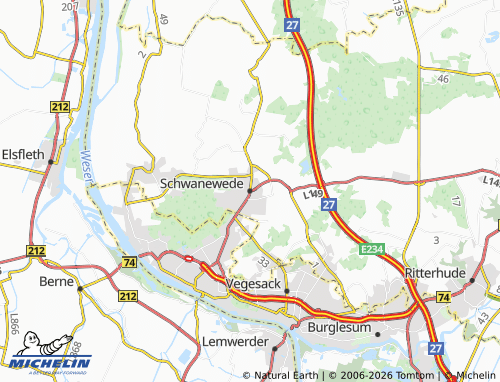 MICHELIN Schwanewede map - ViaMichelin