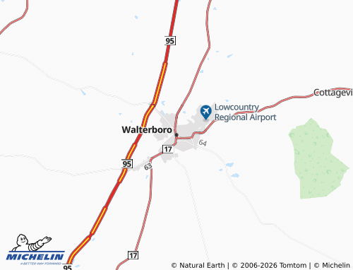 Carte MICHELIN Walterboro - ViaMichelin