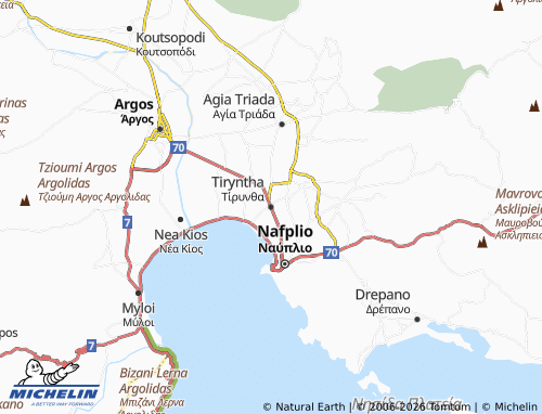 Carte MICHELIN Tiryntha - ViaMichelin