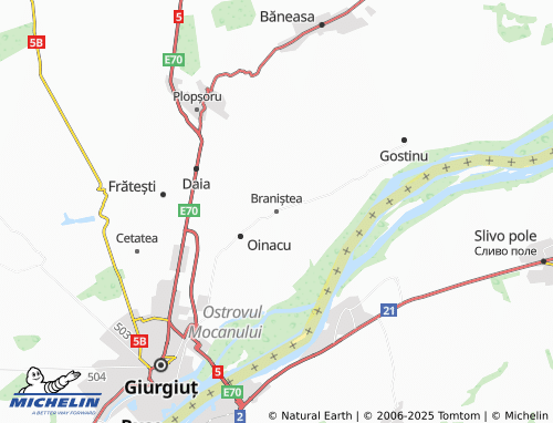 MICHELIN Braniștea map - ViaMichelin
