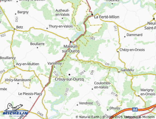 Carte MICHELIN Montigny-l'Allier - ViaMichelin