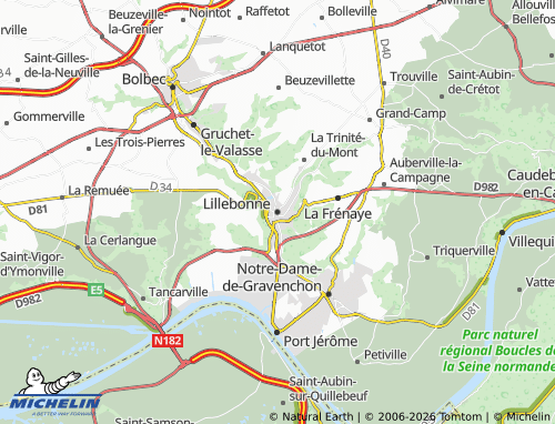 MICHELIN Lillebonne map - ViaMichelin