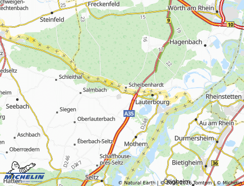 Mapa MICHELIN Scheibenhard - ViaMichelin