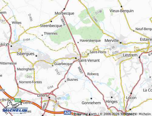 Mappa MICHELIN Saint-Venant - ViaMichelin