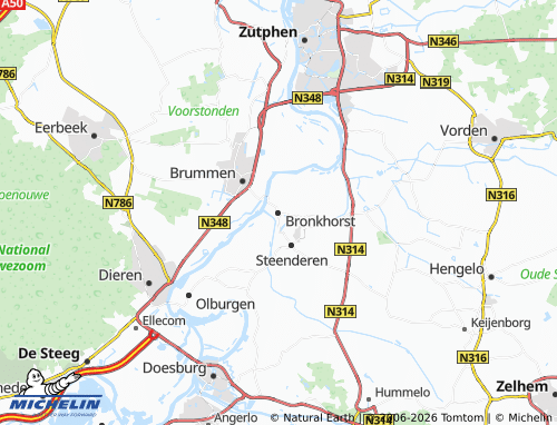 MICHELIN Bronkhorst map - ViaMichelin
