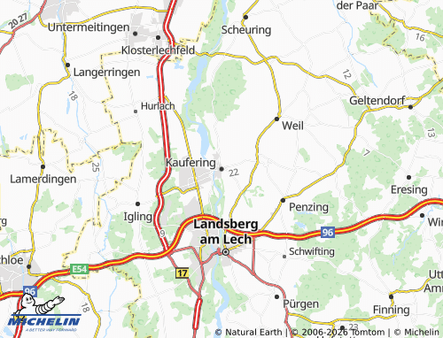 Mappa MICHELIN Kaufering - ViaMichelin