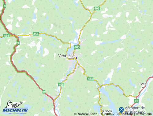 MICHELIN Vennesla map - ViaMichelin