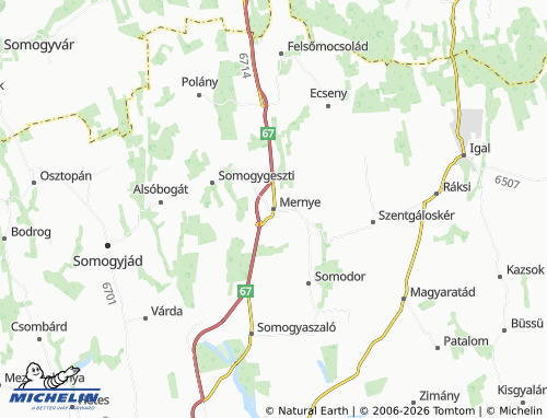 Mapa MICHELIN Mernye - ViaMichelin