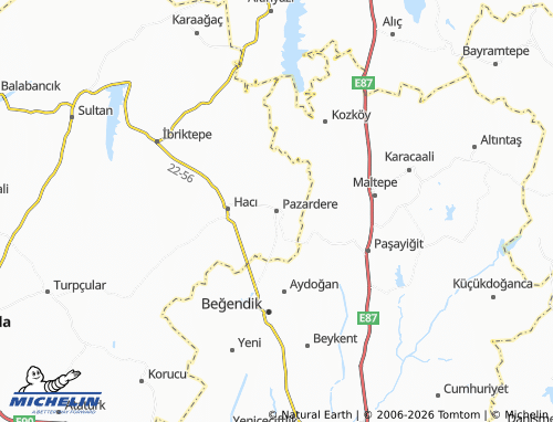 Kaart MICHELIN Pazardere - ViaMichelin