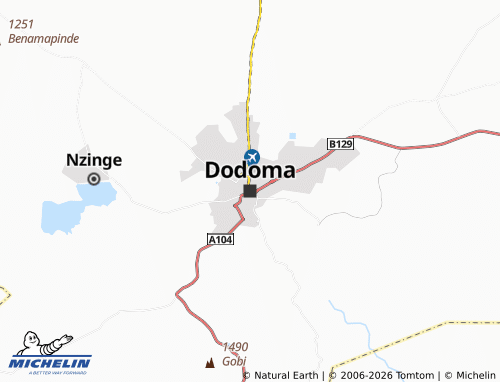 Mapa MICHELIN Dodoma - ViaMichelin
