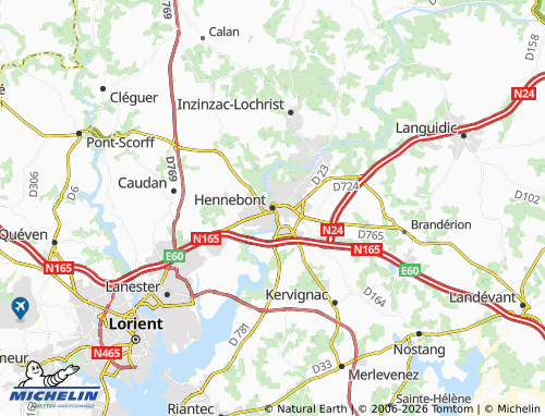Mappa MICHELIN Hennebont - ViaMichelin