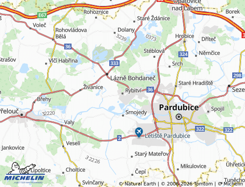 Mapa MICHELIN Rybitví - ViaMichelin
