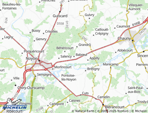 MICHELIN Babœuf map - ViaMichelin