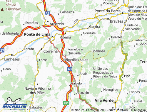 MICHELIN-Landkarte Torre de Fornelos - ViaMichelin
