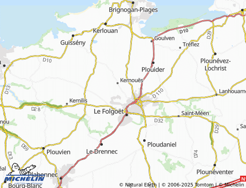 MICHELIN Kergoff map - ViaMichelin
