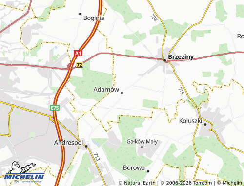 Mapa MICHELIN Adamów - ViaMichelin