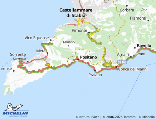 MICHELIN-Landkarte Positano - ViaMichelin