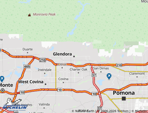 Mappa MICHELIN Glendora - ViaMichelin