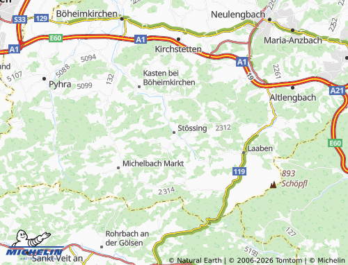 MICHELIN Stössing map - ViaMichelin