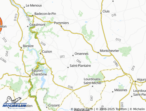 MICHELIN Orsennes map - ViaMichelin