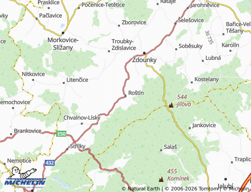 Mappa MICHELIN Roštín - ViaMichelin
