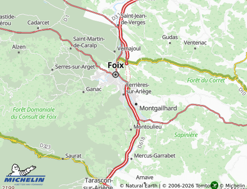 MICHELIN Ferrières-sur-Ariège map - ViaMichelin