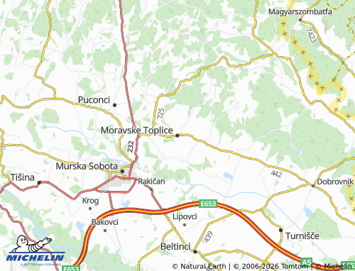 MICHELIN Moravske Toplice map - ViaMichelin