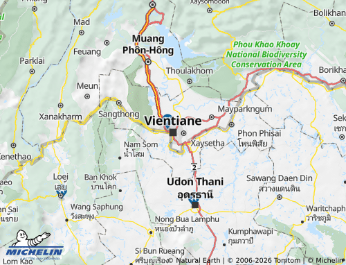 Carte MICHELIN Vientiane Capitale - ViaMichelin