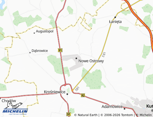 Mapa MICHELIN Nowe Ostrowy - ViaMichelin