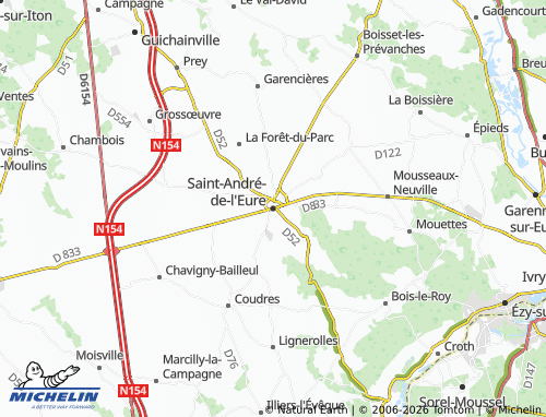 Mappa MICHELIN Saint-André-de-l'Eure - ViaMichelin