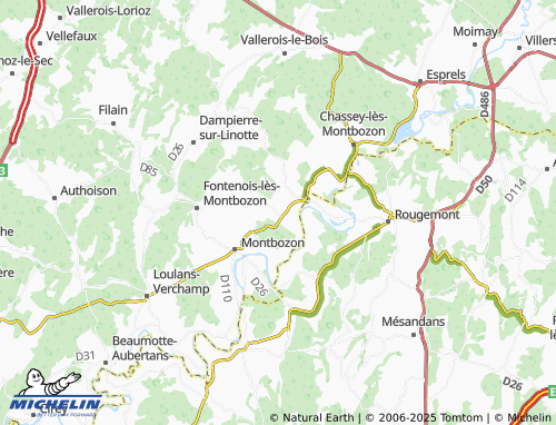 Carte MICHELIN Bouhans-lès-Montbozon - ViaMichelin