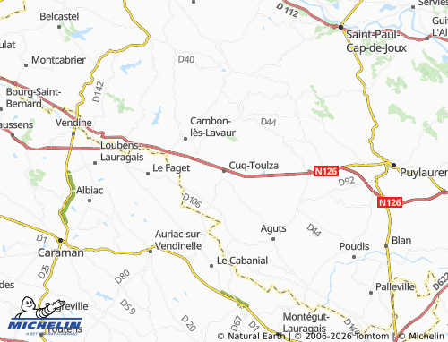 MICHELIN Cuq-Toulza map - ViaMichelin