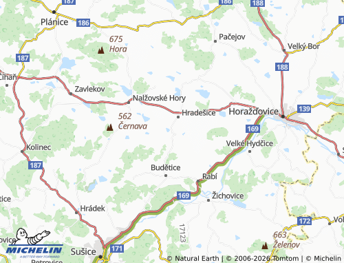 Kaart MICHELIN Černíč - ViaMichelin