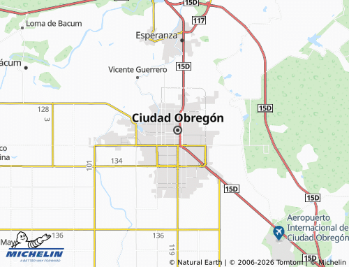 Mapa MICHELIN Ciudad Obregón Centro - ViaMichelin