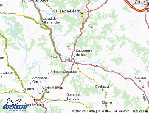 Carte MICHELIN Sauveterre-de-Béarn - ViaMichelin