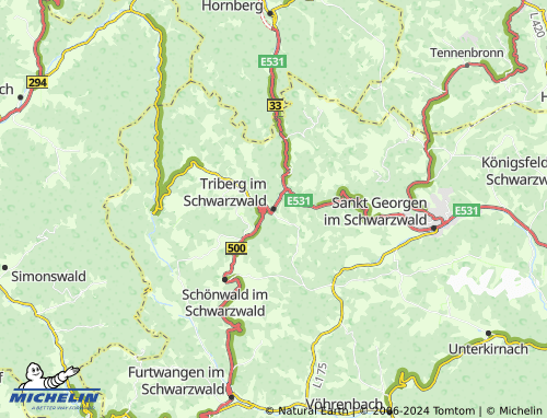 MICHELIN-Landkarte Triberg im Schwarzwald - ViaMichelin