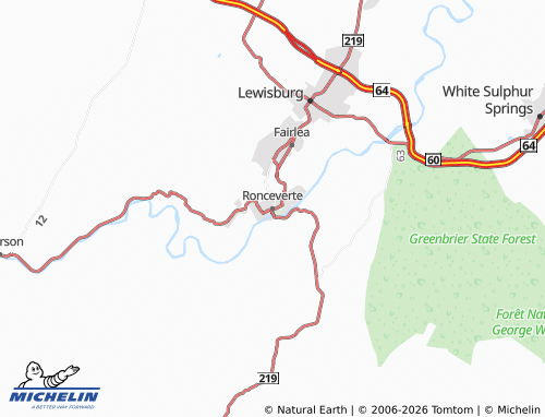 Carte MICHELIN Ronceverte - ViaMichelin