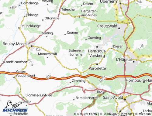Carte MICHELIN Bisten-en-Lorraine - ViaMichelin