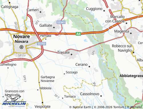 Mappa MICHELIN Trecate - ViaMichelin