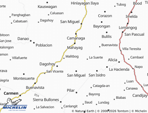 MICHELIN Mahayag map - ViaMichelin