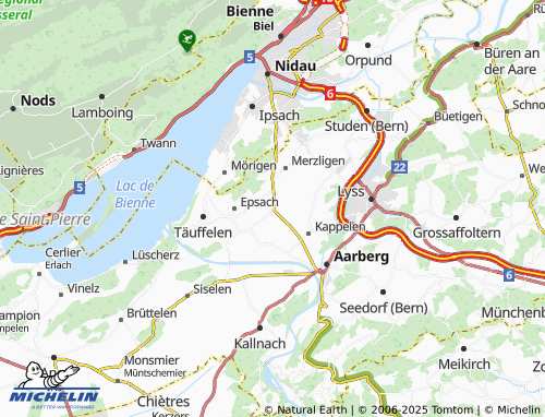 Carte MICHELIN Bühl bei Aarberg - ViaMichelin