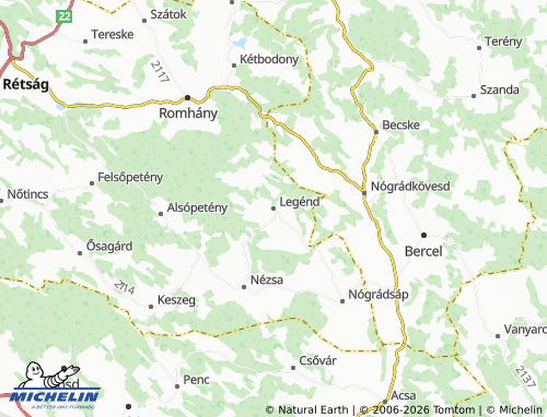 Mapa MICHELIN Legénd - ViaMichelin