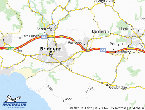 MICHELIN Coychurch Lower map - ViaMichelin