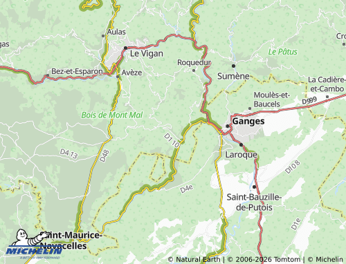 Mapa MICHELIN Saint-Laurent-le-Minier - ViaMichelin