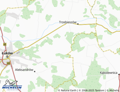 MICHELIN Szaniawy-Poniaty map - ViaMichelin