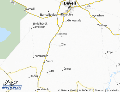 MICHELIN Zile map - ViaMichelin