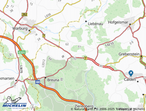 MICHELIN Niederlistingen map - ViaMichelin