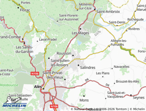 MICHELIN Rousson map - ViaMichelin