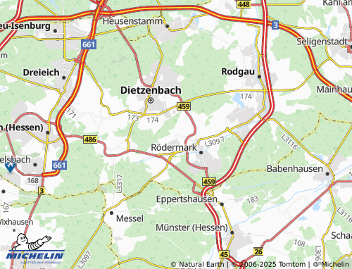 MICHELIN Rödermark-Messenhausen map - ViaMichelin